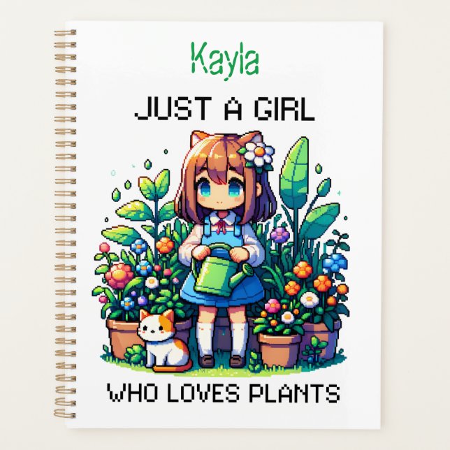 Agenda Apenas uma garota que ama plantas personalizadas (Frente)