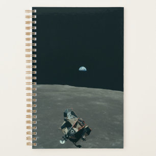 Agenda Apollo Lunar Lander e Earthrise sobre Lua