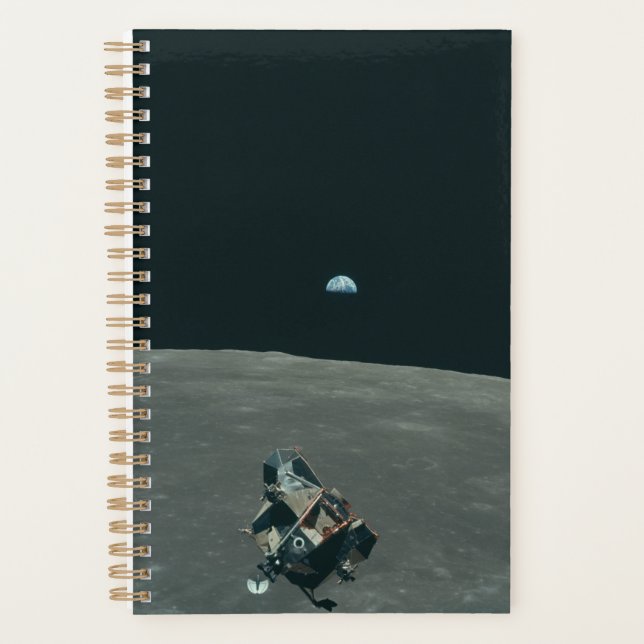 Agenda Apollo Lunar Lander e Earthrise sobre Lua (Frente)