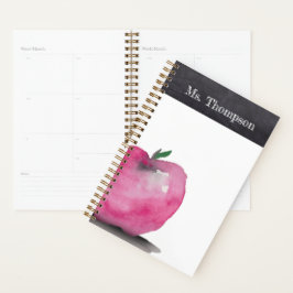 Agenda Apple Watercolor personalizada Obrigado Professor