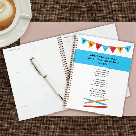 Agenda Apreciação do Professor Lápis Azul Amarelo Vermelh