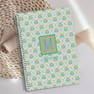 Agenda Aqua Cinza Chartreuse Trendy Monograma
