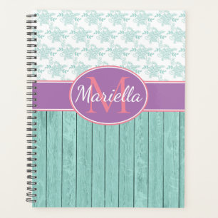 Agenda Aqua e Lavanda personalizadas