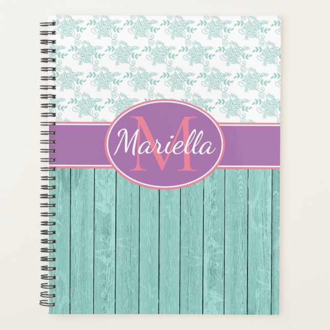 Agenda Aqua e Lavanda personalizadas (Frente)