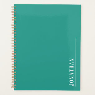 Agenda Aqua minimalista do monograma