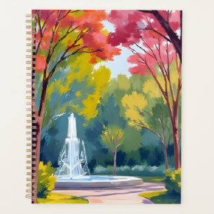 Agenda Aquarela da Folhagem de Outono do Parque de Outono