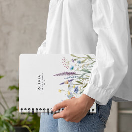 Agenda Aquarela Flor Silvestre Personalizada