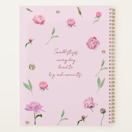 Agenda Aquarela Floral Peônia Rosa