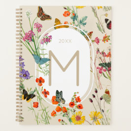 Agenda Aquarela Flores e Borboletas Jardim Floral