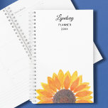 Agenda Aquarela Girassol Personalizado<br><div class="desc">Este planificador floral é decorado com um girassol de cor amarela. Facilmente personalizável com seu nome e ano. Original Watercolor © Michele Davies.</div>