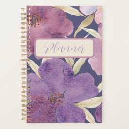 Agenda Aquarela Lilas em fundo violeta