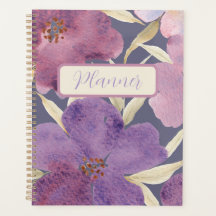 Aquarela Lilas em fundo violeta