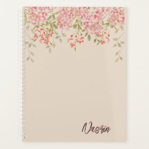 Agenda Aquarela moderna colorida Flores & personalizar