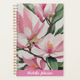 Agenda Aquarela Rosa Magnolia Arte Moderna