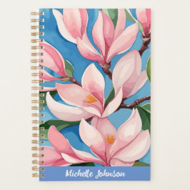 Agenda Aquarela Rosa Magnolia Arte Moderna