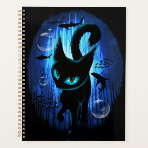 Agenda Aquático - Gato Surreal na Fantasia do Oceano Prof