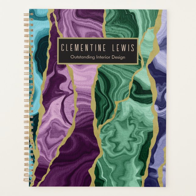 Agenda Aquecedor de Aquarela de Peacock V1 Personalizável (Frente)