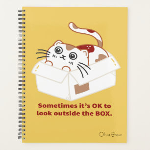 Agenda Aquele Gato da Vida Gato em uma Caixa com Nome