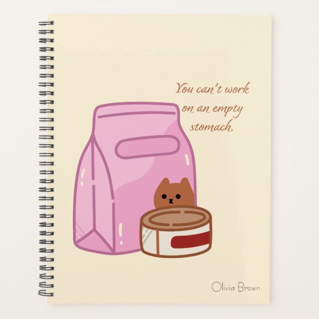 Agenda Aquele Gato Engraçado Pun Gato Com Nome (Frente)