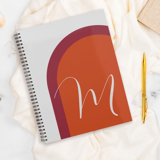 Agenda Arca simples de Na moda com monograma grande inici (Personalize this planner with your monogram initial.)