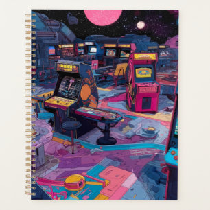 Agenda Arcade Retro Futurista no Espaço Exterior