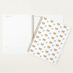 Agenda Arco de coquete azul e Dourado