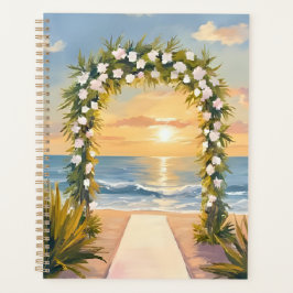Agenda Arco Floral de Aquarela para Casamento na Praia