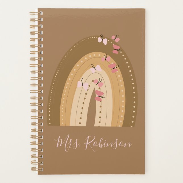 Agenda Arco-Íris Borboletas Script Nome dos Professores (Frente)