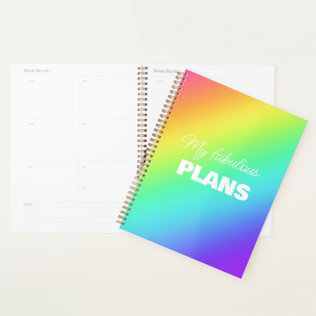 Agenda Arco-Íris Brilho Personalizado (Exibição)