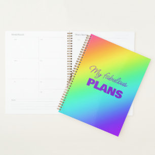Agenda Arco-Íris Brilho Personalizado