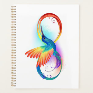 Agenda Arco-íris Hummingbird com símbolo Infinito