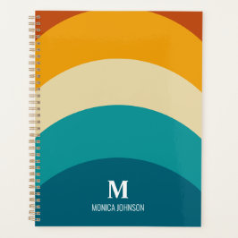 Agenda Arco-Íris Monograma Nome Personalizado Retroativo 