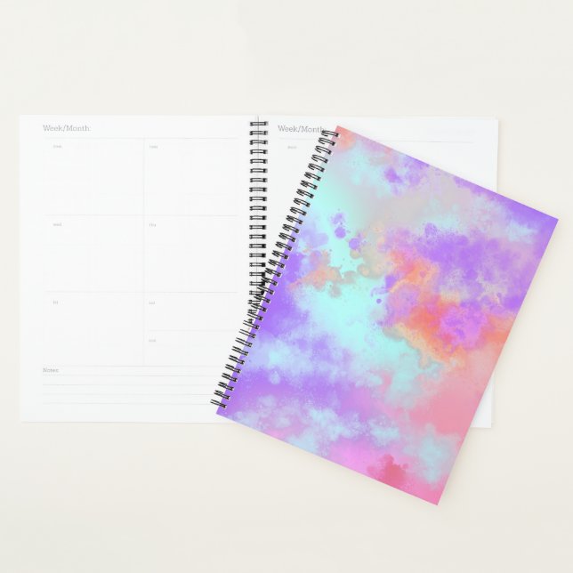 Agenda Arco-Íris Tinta Efeito Splatter lilás azul laranja (Exibição)