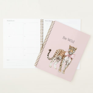 Agenda Arco Rosa Leopardo Selvagem