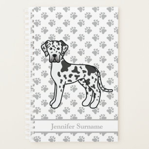 Agenda Arlequin - Grande Dane Cute Cartoon Cão e Texto