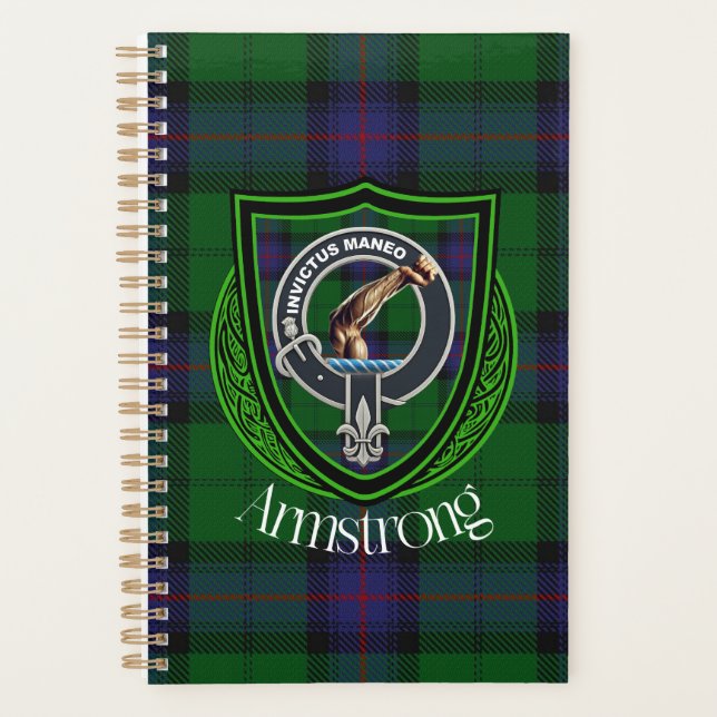 Agenda Armstrong Scottish Clan Tartan e Crest (Frente)