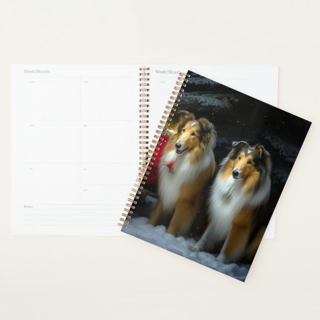 Agenda Arranjo de Natal de Collie Snowy Sleigh (Exibição)