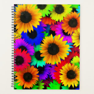 Agenda Array alegre de girassóis coloridos