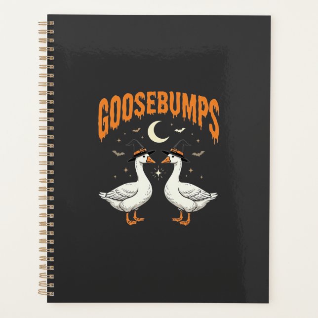 Agenda Arrepios de Bruxas de Halloween de Gansos Design V (Frente)
