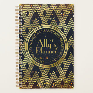Agenda Art Deco Gatsby Glitter Geométrico Monograma