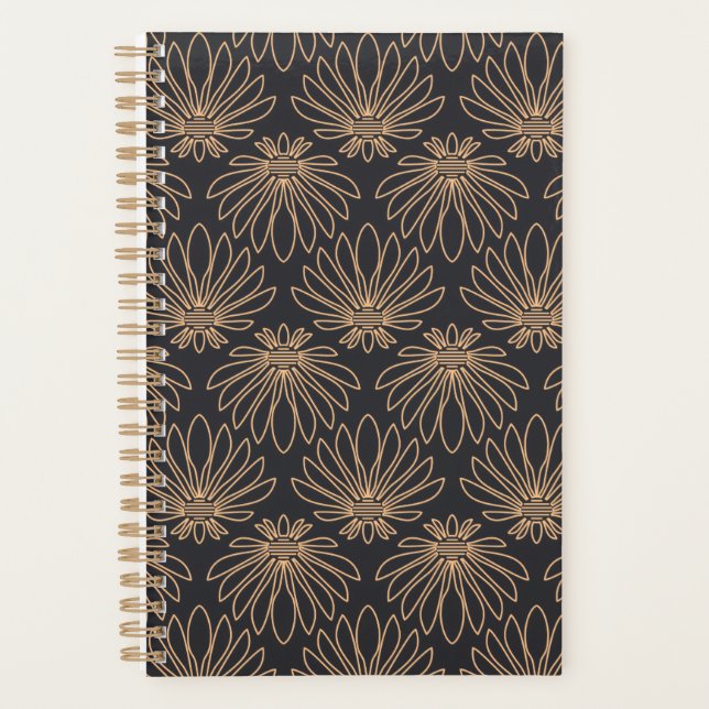Agenda Art Deco pattern with gold floral motifs  (Frente)