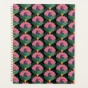 Agenda Art Deco Toucans Tropicais e Ananás