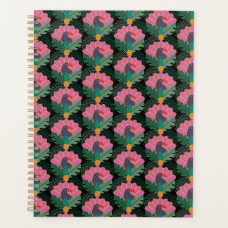 Agenda Art Deco Toucans Tropicais e Ananás