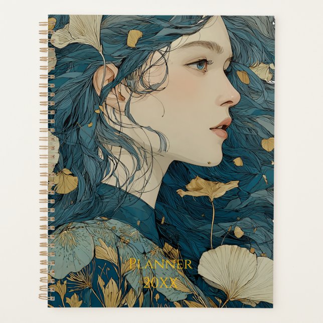 Agenda Art Nouveau Floral Woman Planner  (Frente)
