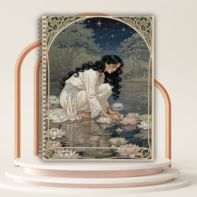 Agenda Art Nouveau Woman with Water Lilies (Criador carregado)