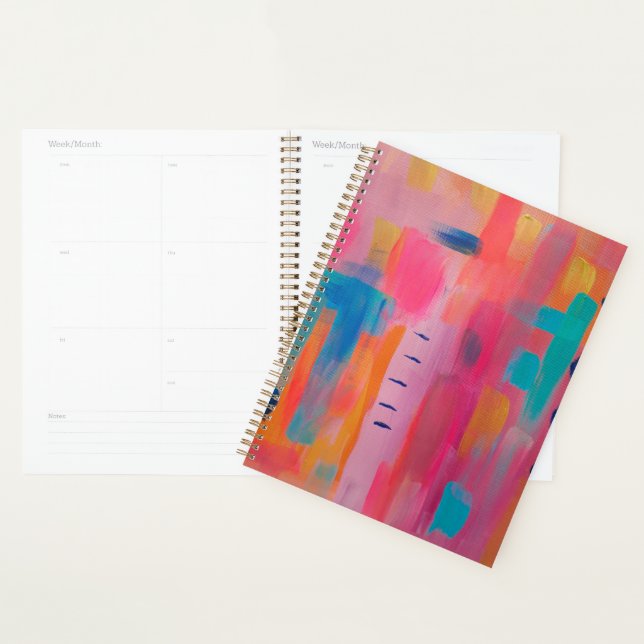 Agenda Arte Abstrato a negrito em Pinks e Blues (Exibição)