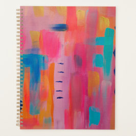 Agenda Arte Abstrato a negrito em Pinks e Blues