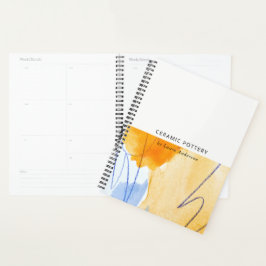 Agenda Arte abstrato Artística Amarela Azul