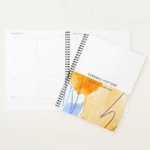 Agenda Arte abstrato Artística Amarela Azul