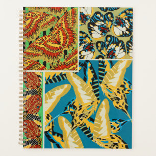 Agenda Arte Butterfly Art Deco Vibrante Amarelo & Azul Tu